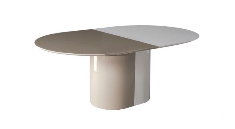 contemporary form-high glass pu finish dining table